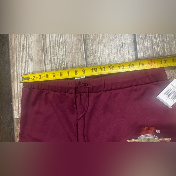 Star Wars Pants Women Burgandy Baby Yoda Christmas Soft Lounge XL Wide Leg NEW - Picture 4 of 8